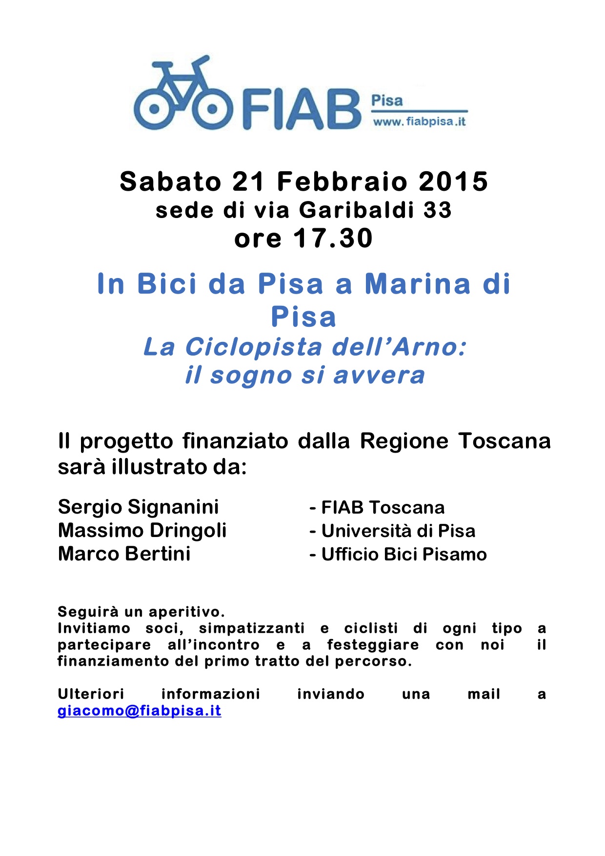 ciclopista arno 21 febbraio 2015